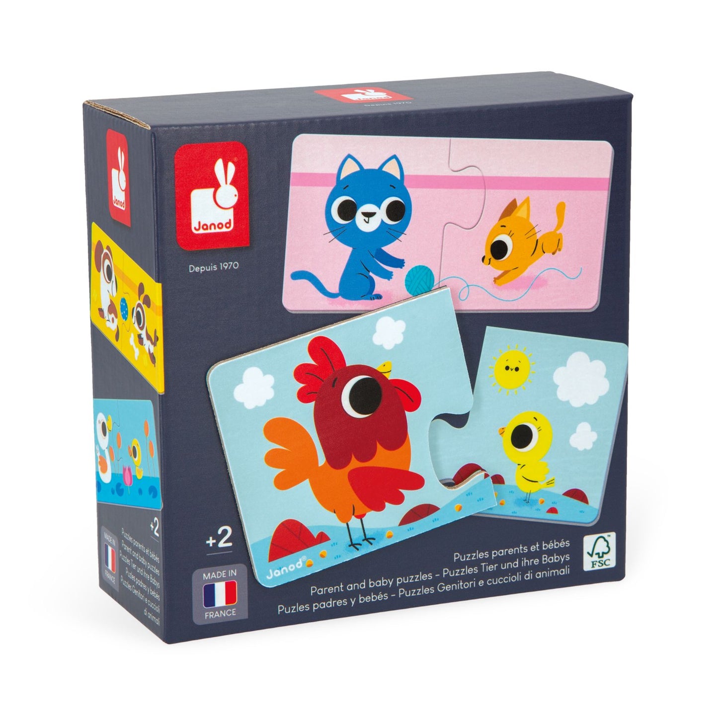 Puzzles Padres y bebés animales- Janod