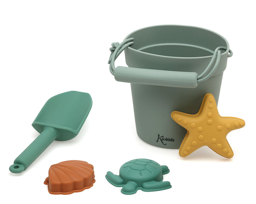 Set juego playa silicona verde- Kiokids