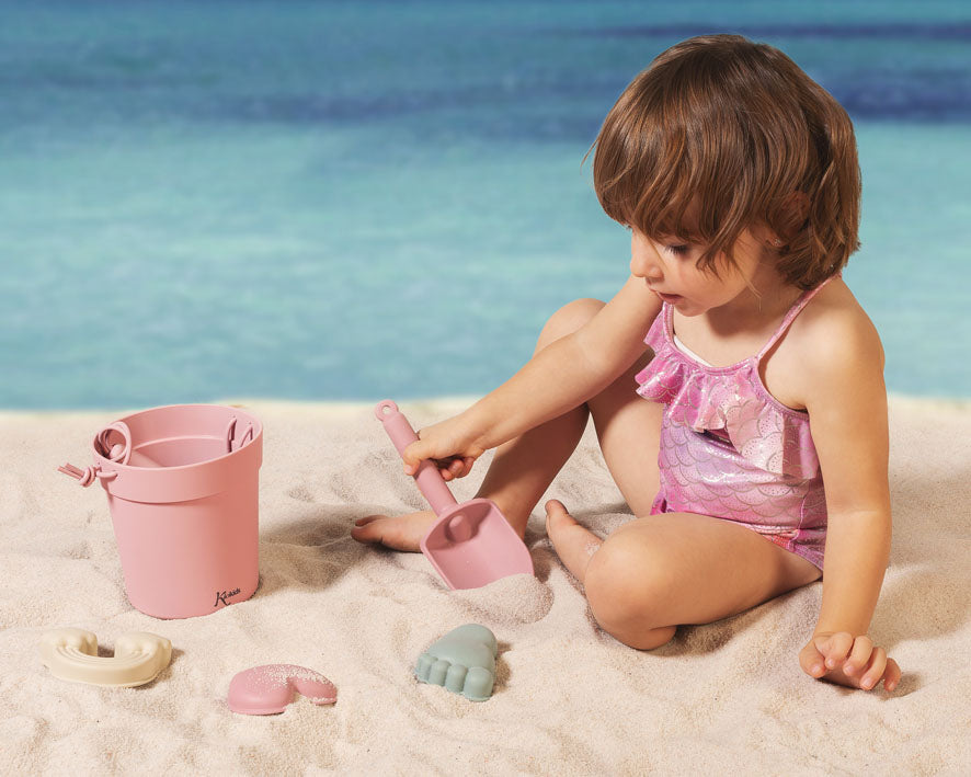 Set juego playa silicona rosa- Kiokids