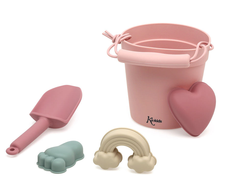 Set juego playa silicona rosa- Kiokids