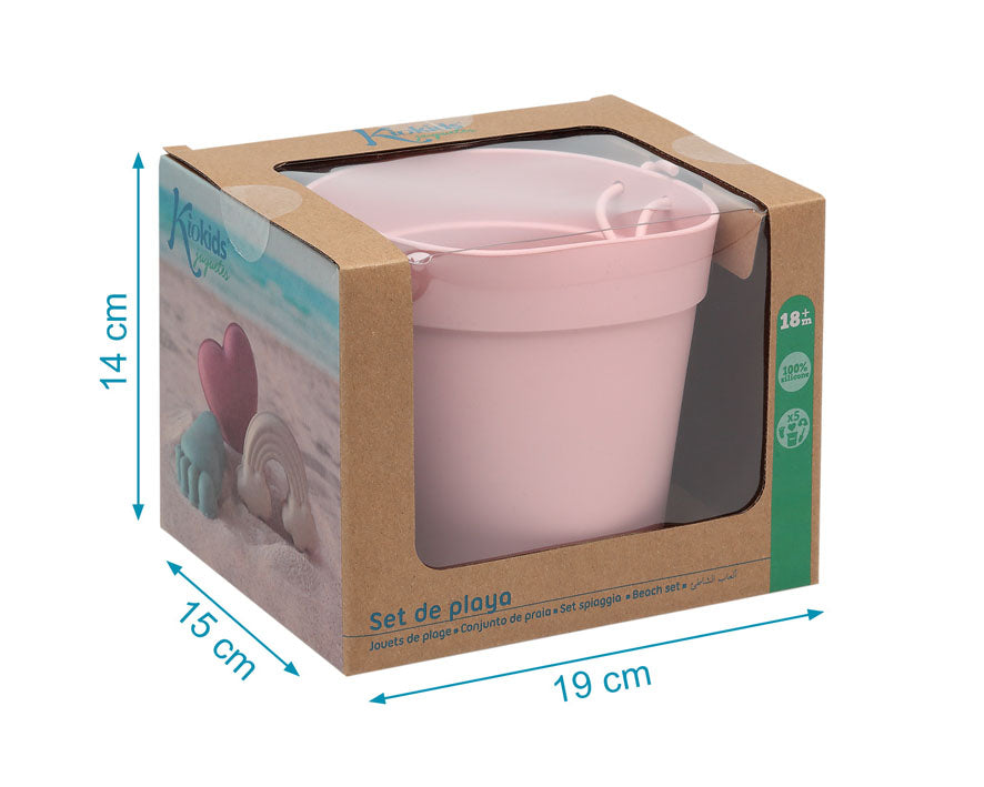 Set juego playa silicona rosa- Kiokids