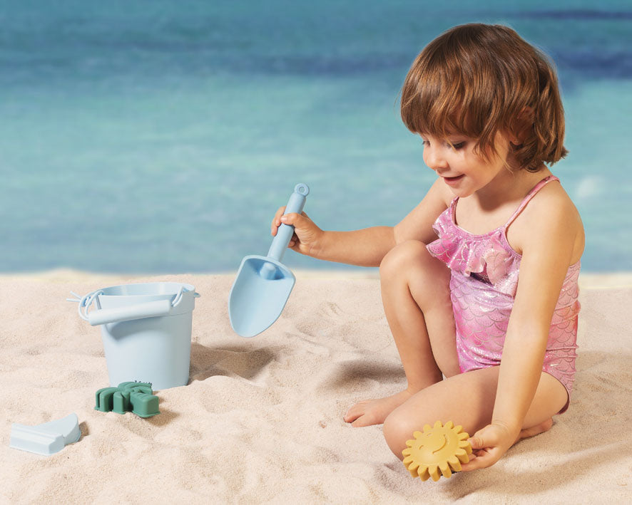 Set juego playa silicona azul- Kiokids