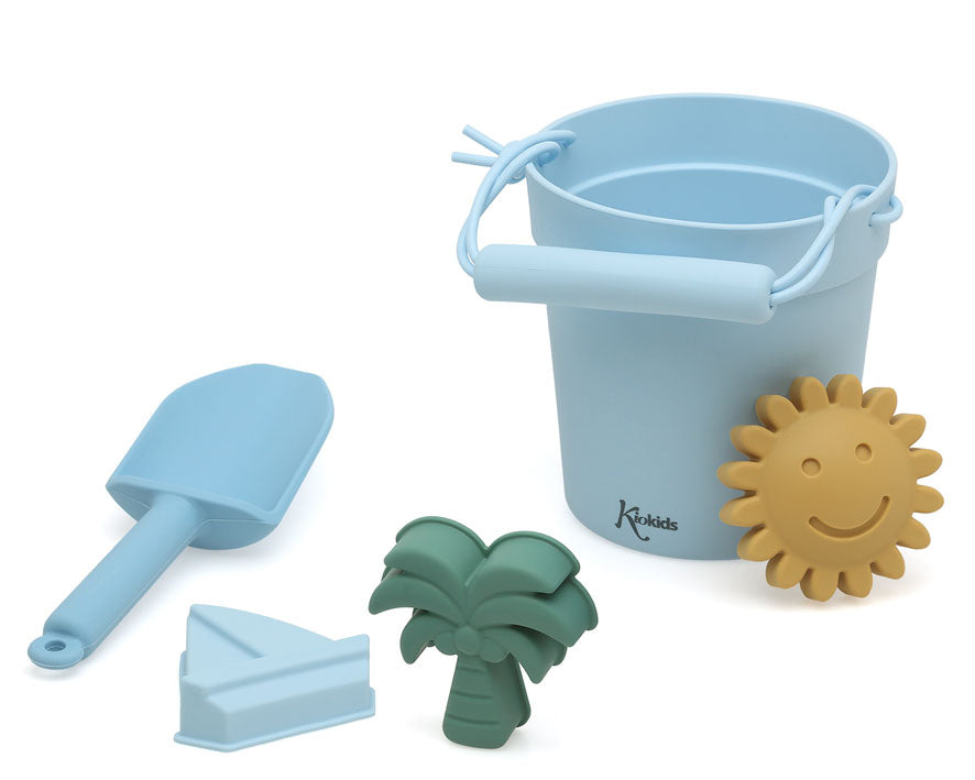 Set juego playa silicona azul- Kiokids
