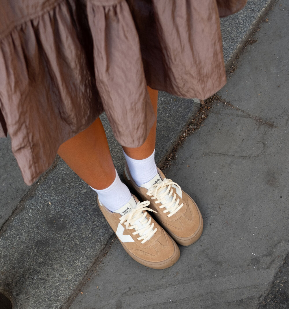 Zapatilla Olmo Barefoot Serraje Beige- Victoria