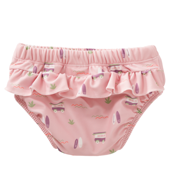 Bañador pañal volantes Surf Rosa- Fresk