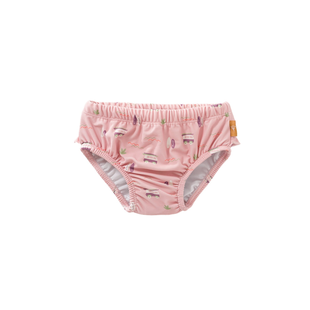 Bañador pañal volantes Surf Rosa- Fresk