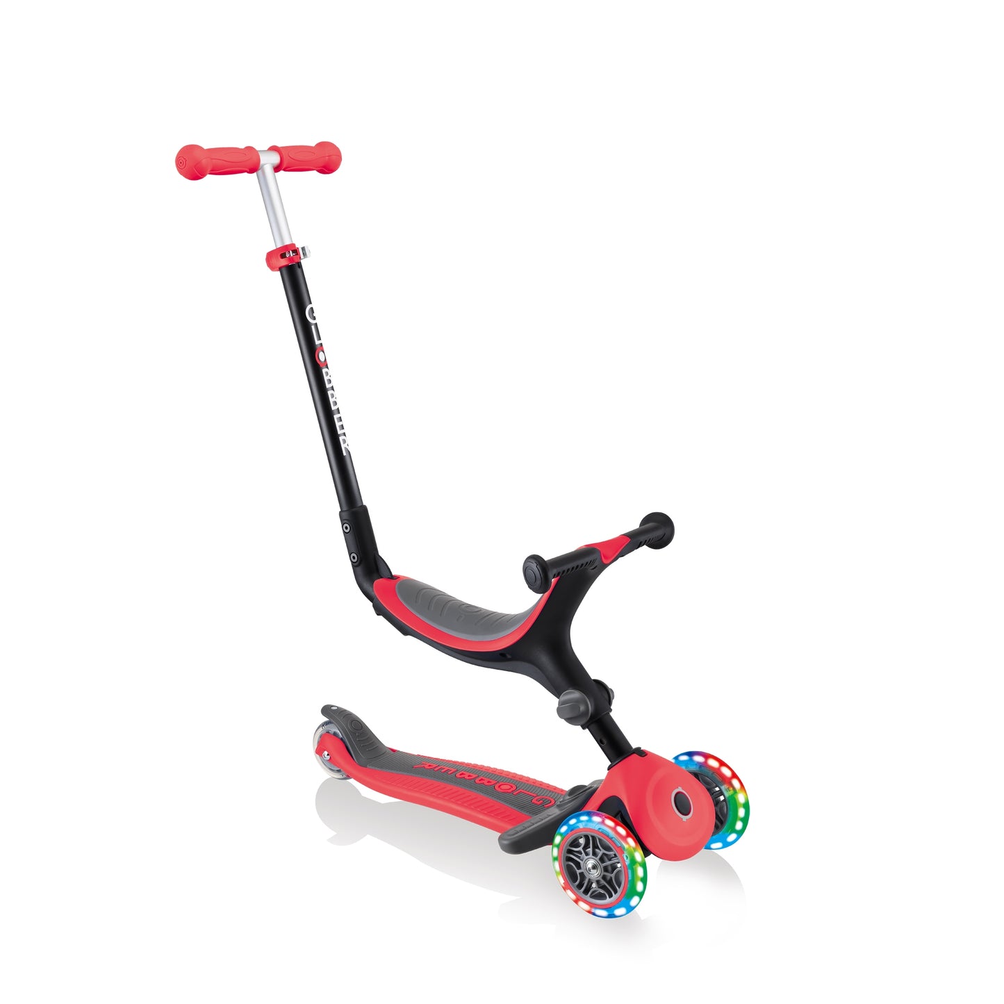 Patinete Globber todo en uno con luces - Go Up Foldable Plus Lights Rojo