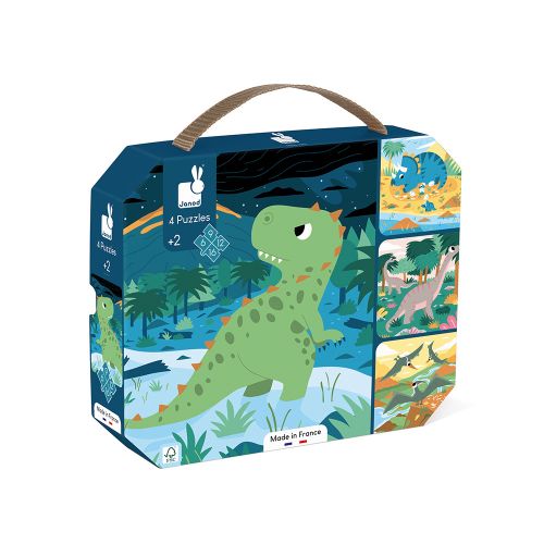 4 puzzles Los dinosaurios- Janod