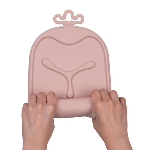 Bandeja silicona Roll + Go con cuchara Blush- B.Box