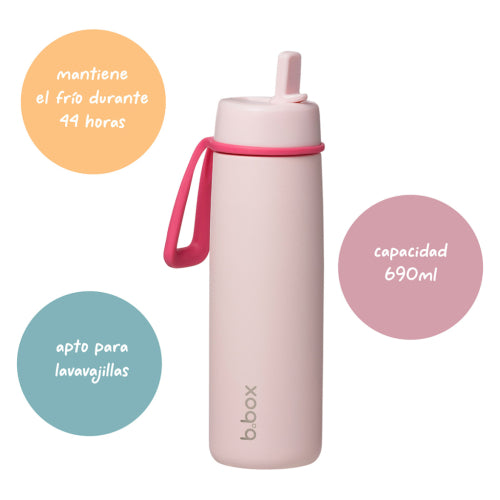 Botella térmica con boquilla plegable y asa 690ml Pink Paradise- B.box