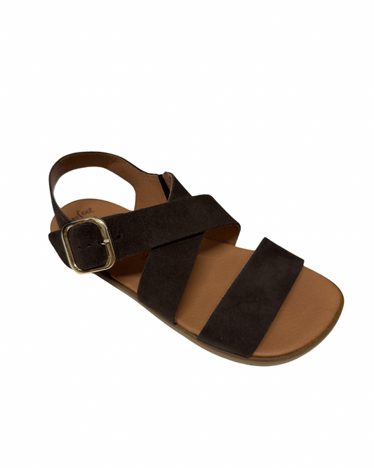 Sandalia Lino Serraje Marrón - Vivant