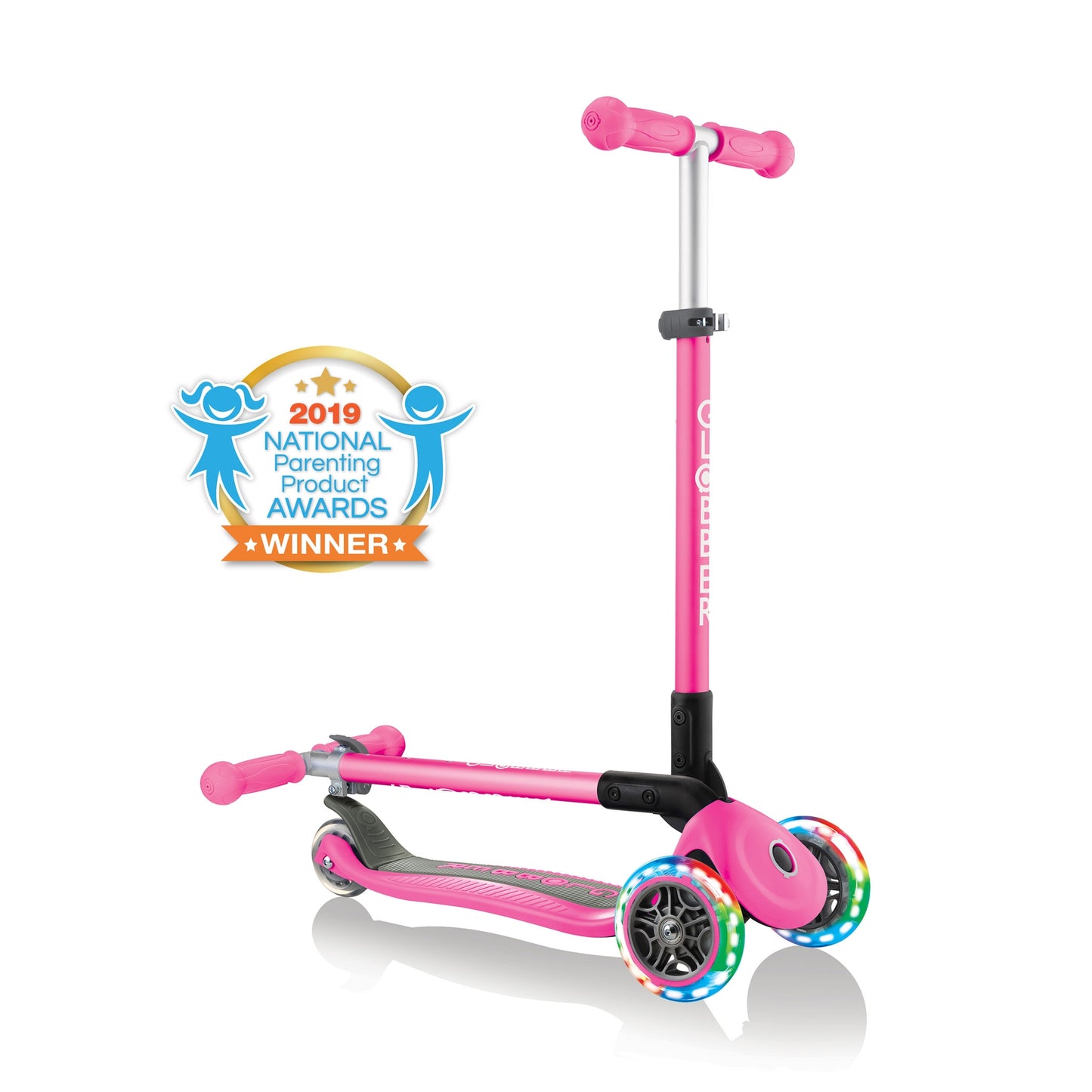 Patinete Globber con luces - Primo Foldable Lights Rosa