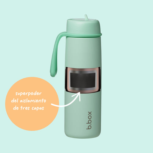 Botella térmica con boquilla plegable y asa 690ml Spearmint- B.box