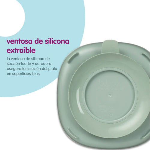 Plato 2 en 1 con ventosa y compatimentos extraíbles Sage- B.box
