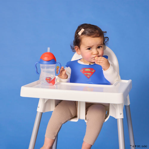 Taza con cañita flexible con pesa Superman- B.Box
